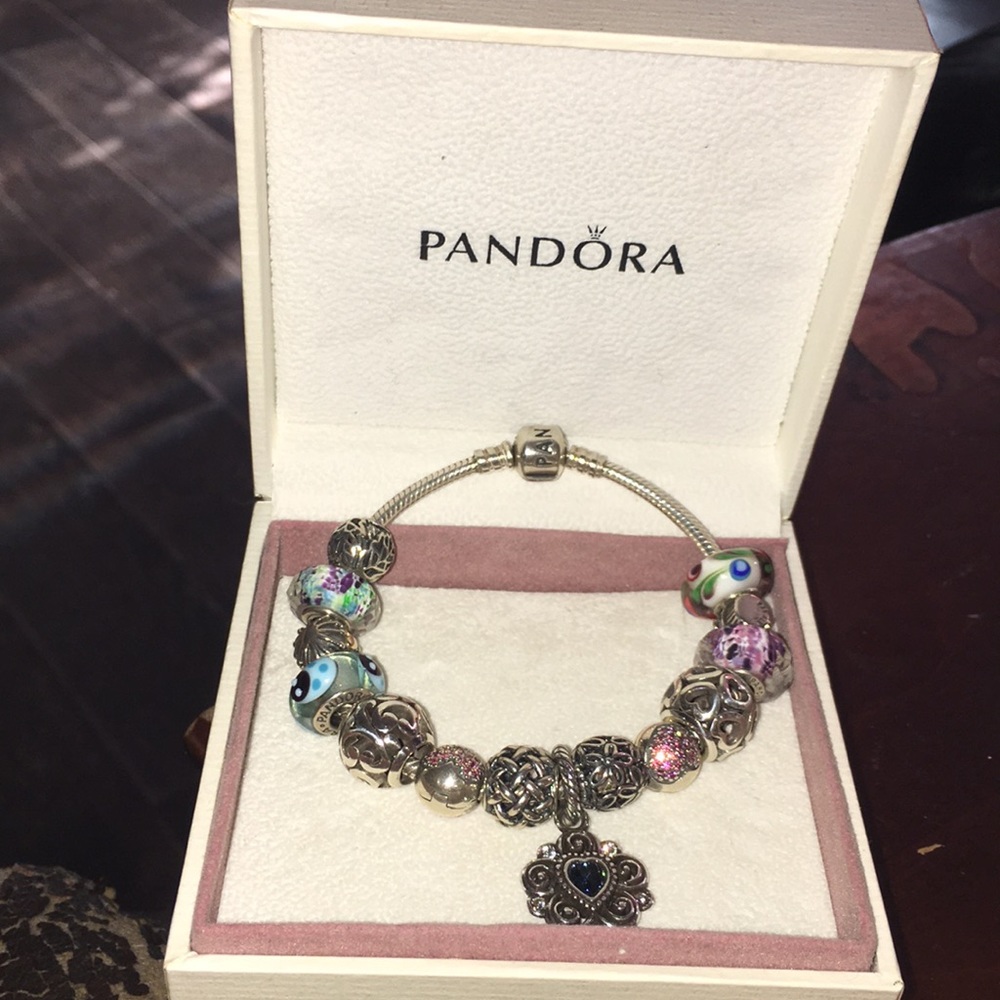 Pandora bracelet with charms